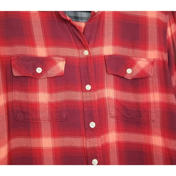 Gap x Pendleton| Red Orange Plaid button down shirt in size Medium - Picture 5 of 8